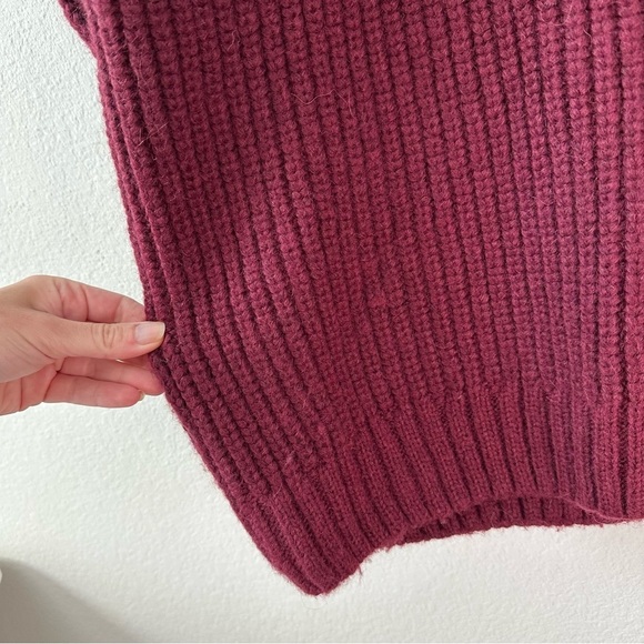 ANINE BING Sydney Crew Signature Sweater In burgundy SZ S - Picture 5 of 9